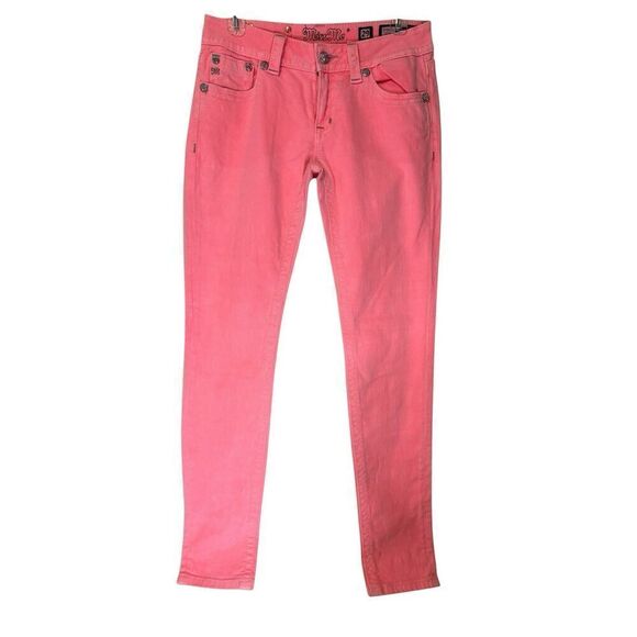 Miss Me Jeans Neon Womans Size 29 Skinny Pants Inseam 33 Rise 10 Bling - Picture 3 of 11